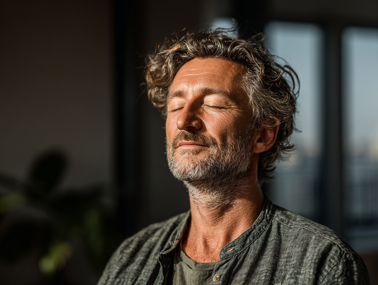 Чоловік працює продуктивно